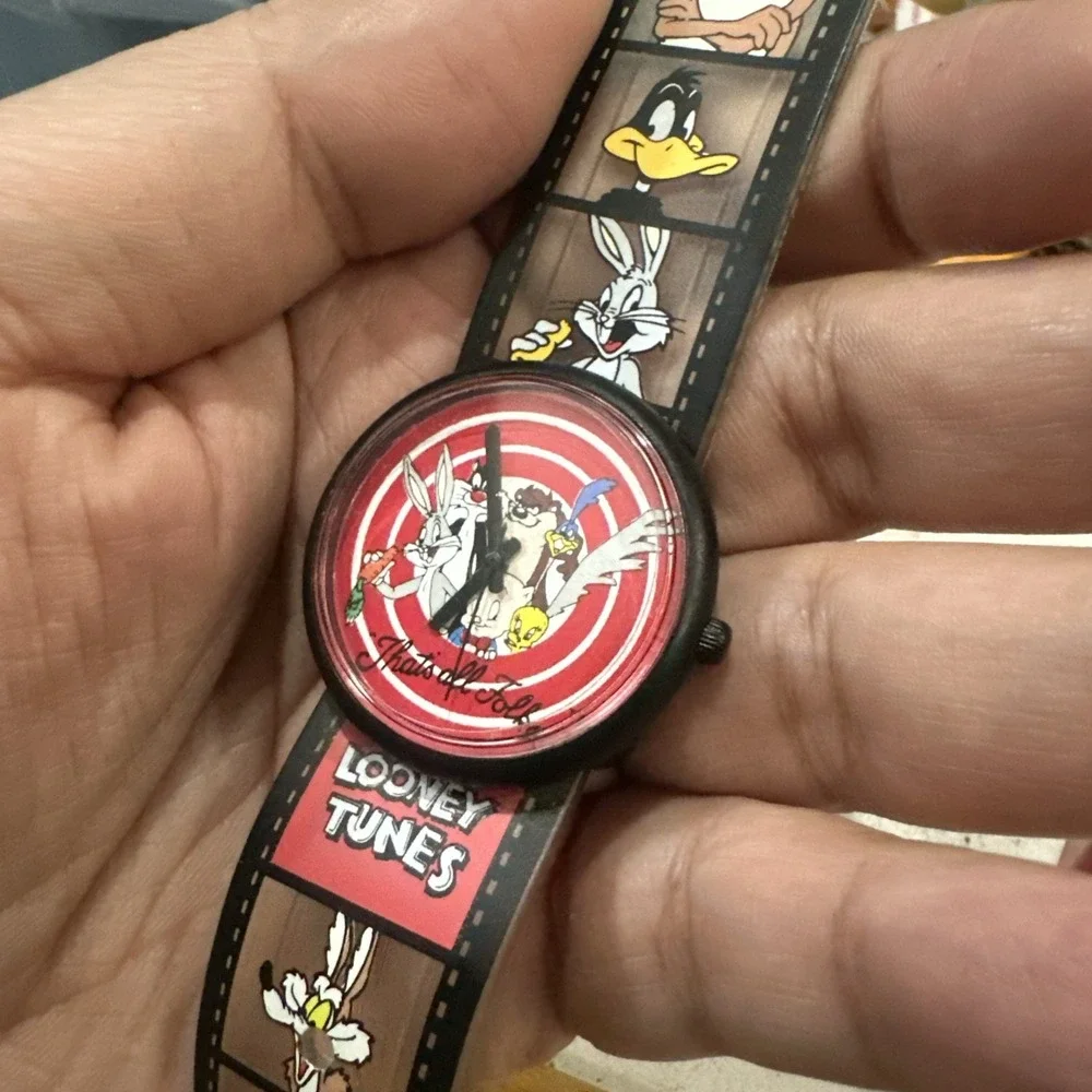 Works VTG 1990s Armitron Looney Tunes Quartz Unisex Watch 34mm Warner Brothers